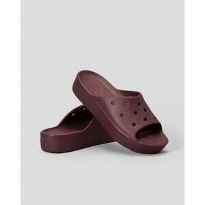 Crocs Playform Slides Sandals Open Toe Chunky Purple Dark Cherry Women’s Size 5